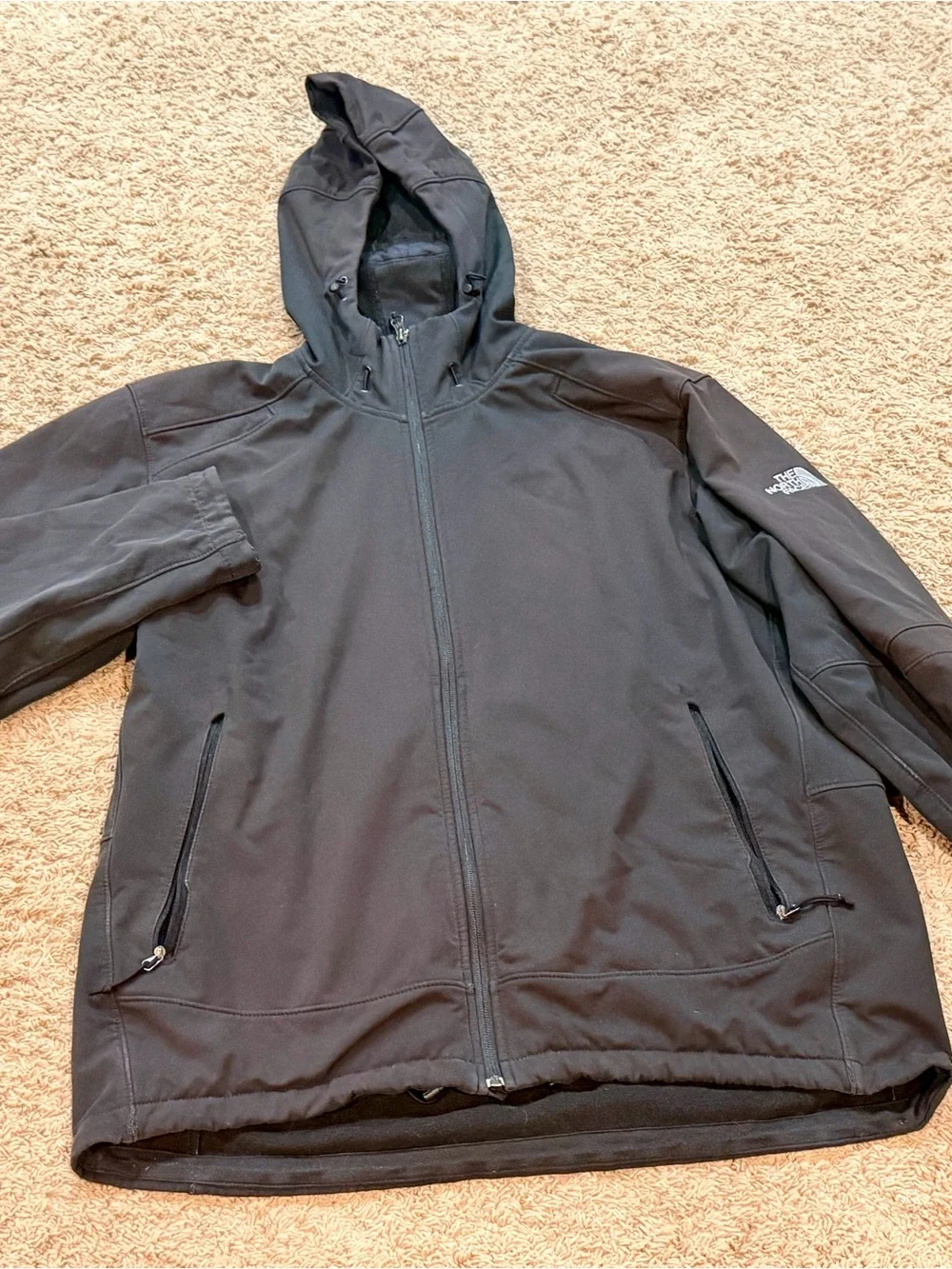 The North Face Men's  TNF Apex Hooded Zipup Black Jacket Men’s XL